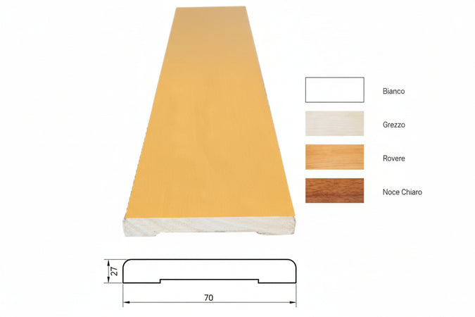 Coprifilo Liscio In Abete Giuntato- - Mm.10X70X2250, Noce Chiaro - 10 Pezzi Pircher