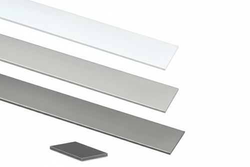 Profilo Piatto In Alluminio- - Mm.25 Mt.1 Argento - 5 Pezzi