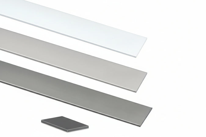 Profilo Piatto In Alluminio- - Mm.25 Mt.1 Argento - 5 Pezzi