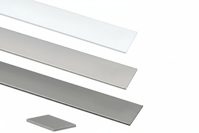 Profilo Piatto In Alluminio- - Mm.25 Mt.2 Argento Lucido - 5 Pezzi
