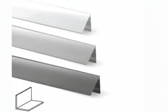 Profilo Angoli Uguali In Alluminio- - Mm.20X20 Mt.2 Bianco - 5 Pezzi