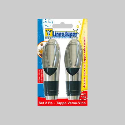 Tappo Per Bottiglie Versa-Vino Confezione 2 Pezzi - De Luca Coltellerie