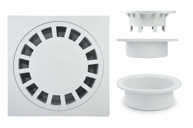 Chiusino Sifonato Per Pozzetto- - Cm.25X25 - Ø Cm.22,5 - 3 Pezzi