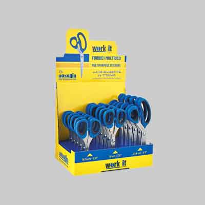 Forbici 'Work-It' In Espositore Ausonia 18 Pezzi - Ausonia