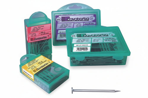 Chiodi Testa Piana Bricoline- - Ø Mm. 1,3 - 8X20 Gr.250 - 4 Blister Cavatorta