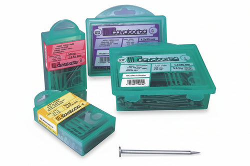Chiodi Testa Piana Bricoline- - Ø Mm. 4,5 - 20X100 Gr.500 - 4 Blister Cavatorta