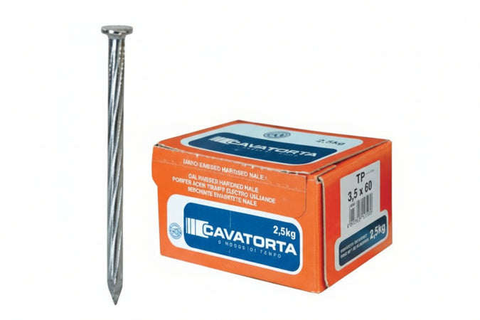 Chiodi Antinfortunistici Acciaio Zincato Testa Piana- -Ø Mm.3,5X50 - 2.5 Kg Cavatorta