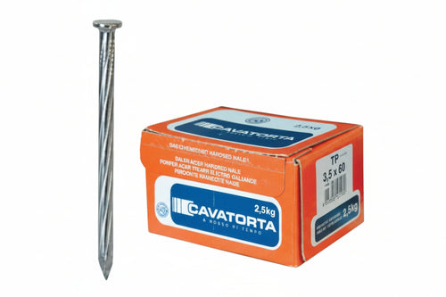 Chiodi Antinfortunistici Acciaio Zincato Testa Piana- -Ø Mm.3,5X60 - 2.5 Kg Cavatorta