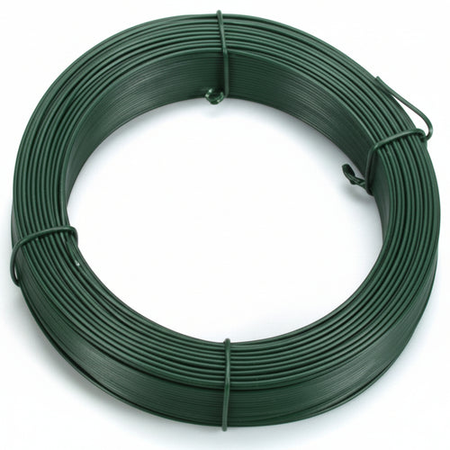 Filo Plastificato Zincato E Verde In Matasse Mt.100- - N°18 Filo Ee ¸ Mm. 36 Per Tensione - 5 Rotolo Cavatorta
