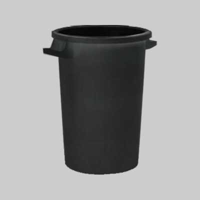 Bidone Per Rifiuti Nero 100 Lt - Ø 47X66 H