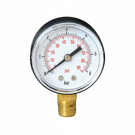 Manometro Per Pompe Con Attacco Radiale Verticale Dn Ø Mm.55 Attacco Radiale Raccordo M 1/4