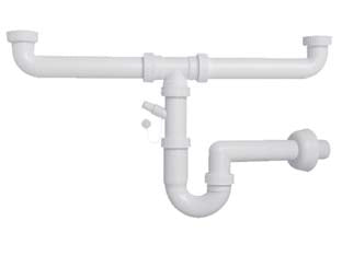 Sifone Moplen A U 2 Vie Con Scarico 11/2 Per Lavello