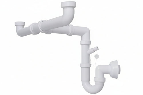 Sifone Moplen Libero 2 Vie Con Scarico 11/2 Per Lavello