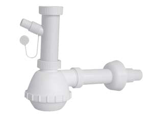Sifone Moplen A Fiasco 1 Via Con Scarico 11/41/2 Universale Per Lavello