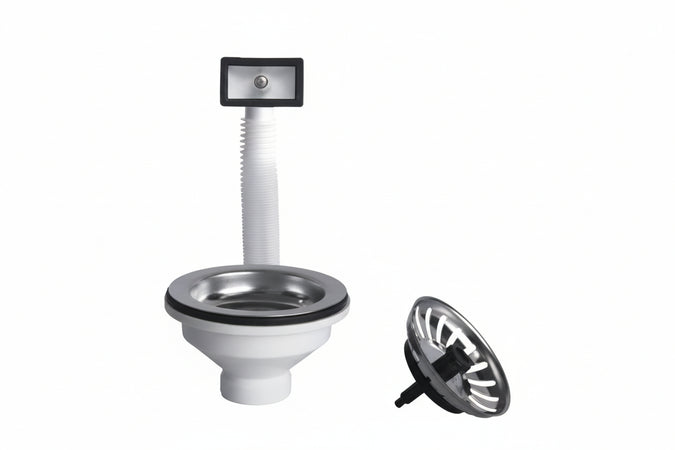 Piletta Moplen Con Tappo Scattino Basket E Troppo Pieno 11/2 Per Lavelli Inox E Sintetici