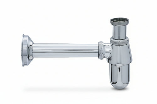 Sifone A Bottiglia In Ottone Cromato 1 Con Canotto Ø Mm.26X200