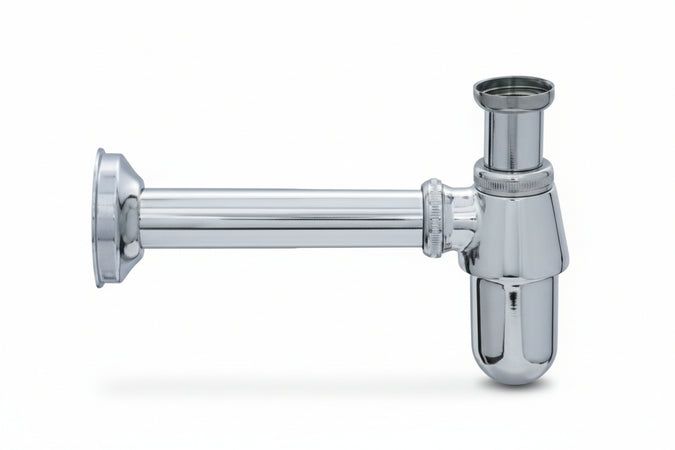 Sifone A Bottiglia In Ottone Cromato 1 Con Canotto Ø Mm.26X200