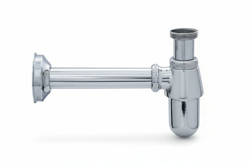 Sifone A Bottiglia In Ottone Cromato 11/4 Con Canotto Ø Mm.30X200