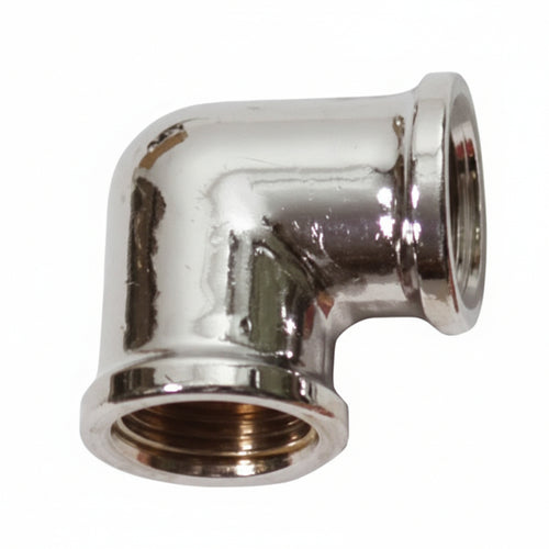 Gomito Femmina Femmina Ottone Cromato- - Ff 1/2 - 5 Pezzi