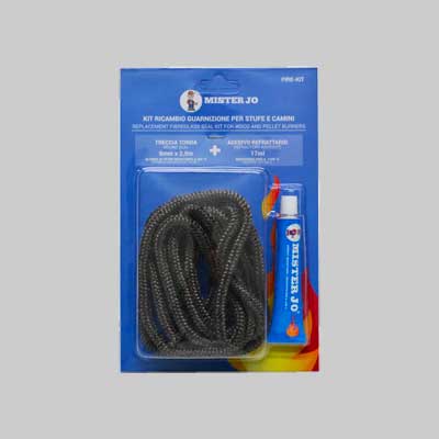Kit Ricambio Treccia + Silicone Alta Temperatura Ml 60 - Ø 8X2,5 Mt