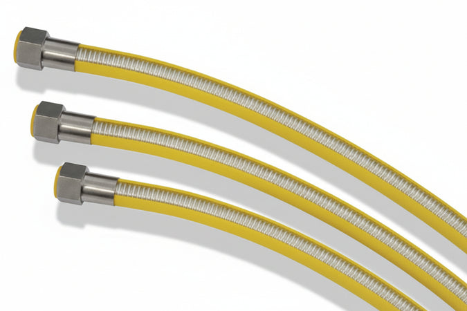 Tubo Gas Flessibile In Acciaio Inox Con Guaina Ff Cm.300