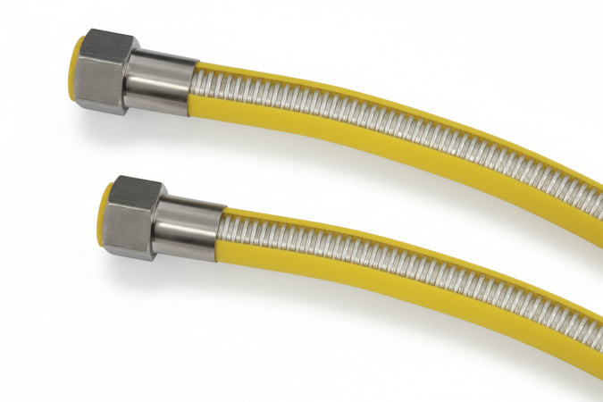 Tubo Gas Flessibile In Acciaio Inox Con Guaina Ff Cm.400