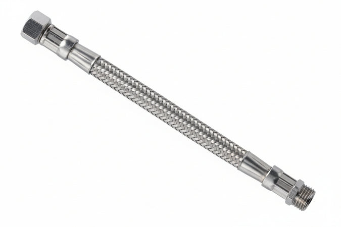 Flessibile Inox Parigi M3/8 - F3/8 Flexcore- - M 3/8 F 3/8 Cm.20 - 5 Pezzi Parigi