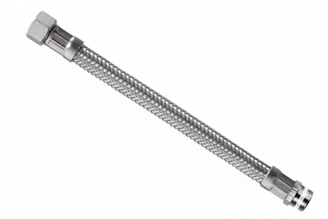 Flessibile Inox Parigi M3/8 - F3/8 Flexcore- - M 3/8 F 3/8 Cm.25 - 5 Pezzi Parigi