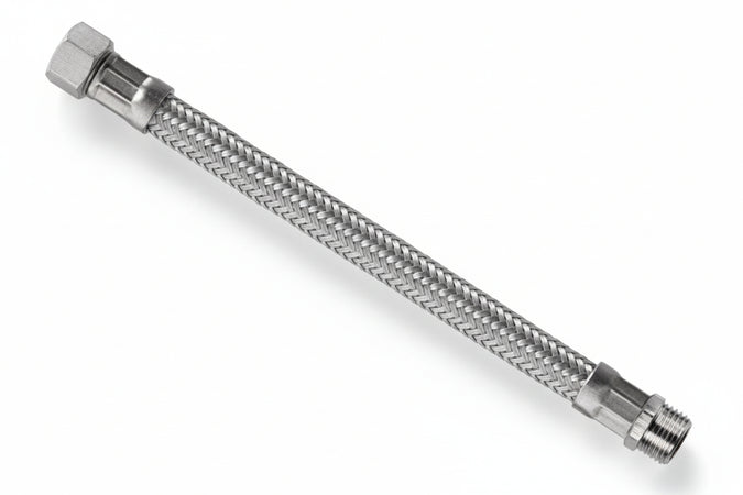 Flessibile Inox Parigi M3/8 - F3/8 Flexcore- - M 3/8 F 3/8 Cm.40 - 5 Pezzi Parigi