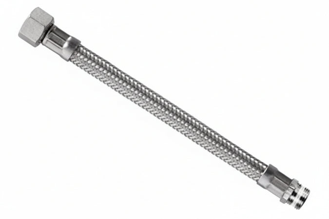 Flessibile Inox Parigi M3/8 - F1/2 Flexcore- - M 3/8 F 1/2 Cm.40 - 5 Pezzi Parigi