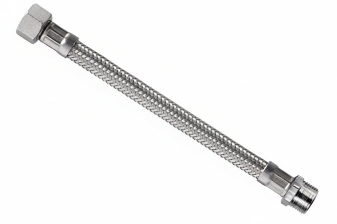 Flessibile Inox Parigi M1/2 - F1/2 Flexcore- - M 1/2 F 1/2 Cm.35 - 5 Pezzi Parigi