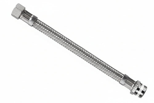 Flessibile Inox Parigi M1/2 - F3/8 Flexcore- - M 1/2 F 3/8 Cm.25 - 5 Pezzi Parigi