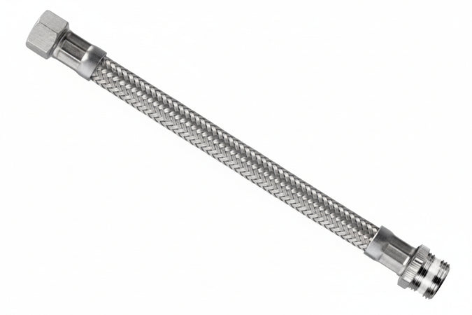 Flessibile Inox Parigi M1/2 - F3/8 Flexcore- - M 1/2 F 3/8 Cm.35 - 5 Pezzi Parigi