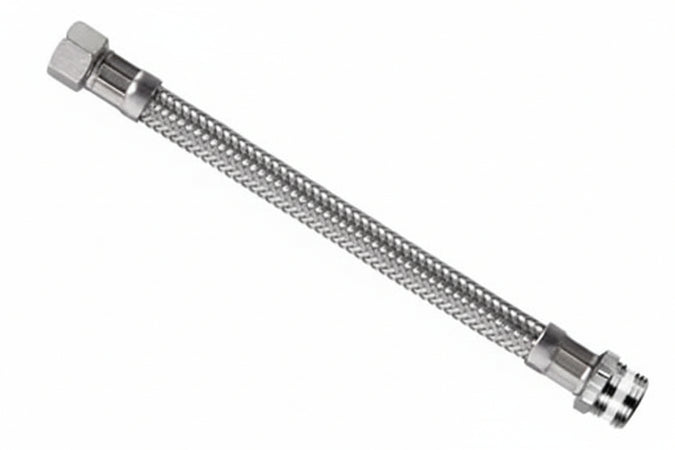 Flessibile Inox Parigi M1/2 - F3/8 Flexcore- - M 1/2 F 3/8 Cm.40 - 5 Pezzi Parigi