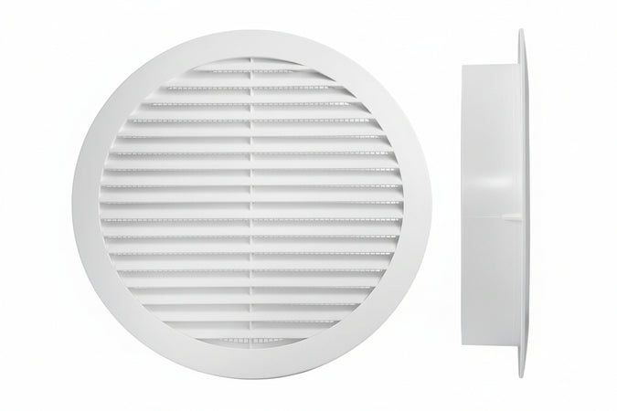 Griglia Aerazione Tonda Fissa In Plastica- - Ø Mm.80 - 25 Pezzi