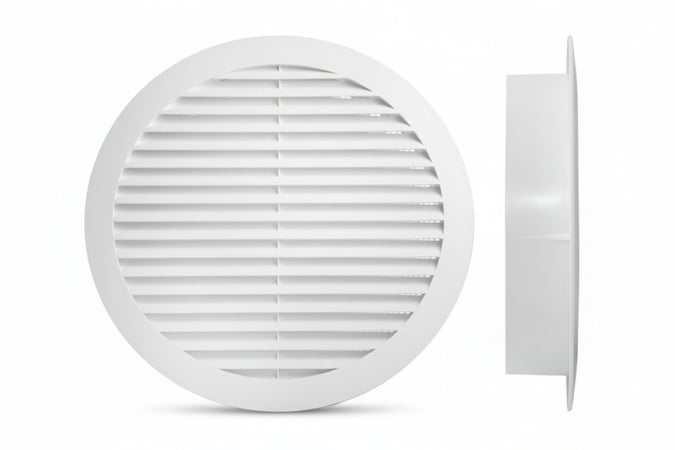 Griglia Aerazione Tonda Fissa In Plastica- - Ø Mm.200 - 5 Pezzi