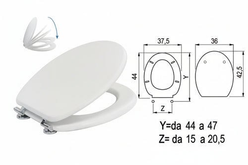Sedile Wc Laccato Bianco Con Chiusura Rallentata Coprivaso Copriwater Aglaia