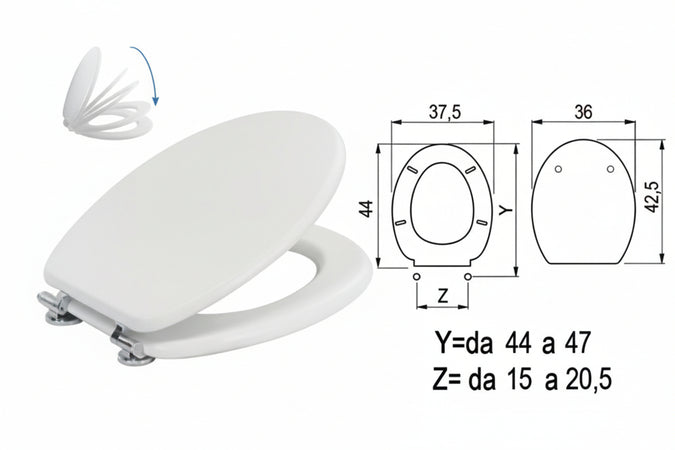 Sedile Wc Laccato Bianco Con Chiusura Rallentata Coprivaso Copriwater Aglaia