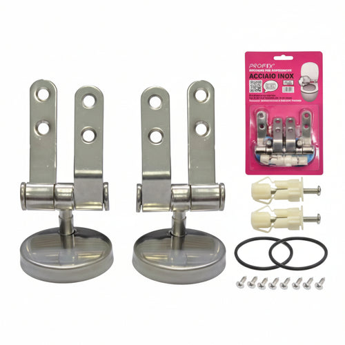 Cerniere Per Sedili Wc Universali Brevettate In Acciaio Inox- - Coppia - 10 Pezzi