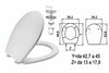 Sedile Wc In Termoindurente Sebino Bianco Cerniere Nylon H011 Coprivaso Copriwater Saniplast
