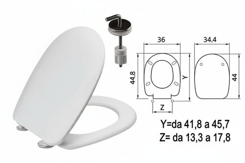 Sedile Wc In Termoindurente Passepartout Bianco Cerniere Inox H057 Coprivaso Copriwater Saniplast