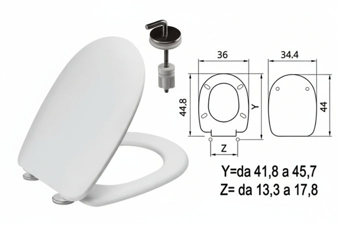 Sedile Wc In Termoindurente Passepartout Bianco Cerniere Inox H057 Coprivaso Copriwater Saniplast