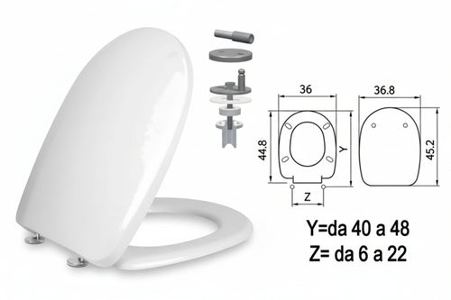 Sedile Wc In Termoindurente Aqua Cerniere Inox H341 Coprivaso Copriwater Saniplast