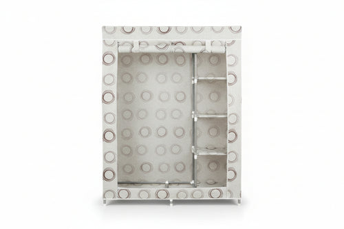 Tenda Per Doccia In Peva Cerchi Fondo Bianco Decori Marroni- - Cm.120X200H. - 1 Blister Saniplast