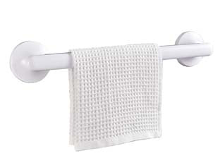 Porta Asciugamano Bagno In Abs+Tpr- - Mm.421X73X59 - Colore Bianco - 3 Pezzi Aglaia