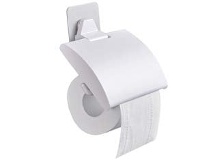 Portarotolo In Abs Con Coperchio- - Mm.150X30X170 - Colore Bianco - 3 Pezzi Aglaia