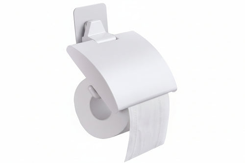 Portarotolo In Abs Con Coperchio- - Mm.150X30X170 - Colore Bianco - 3 Pezzi Aglaia