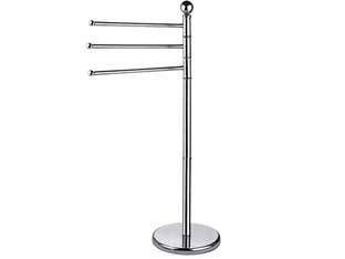 Porta Asciugamani A Piantana In Acciaio Inox Base Ø Cm.29 Altezza Totale Cm.90 Aglaia