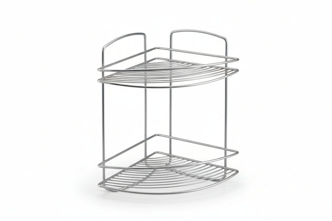 Mensola Angolare A 2 Piani Serie Onda Cm.22X22X35 Metaltex