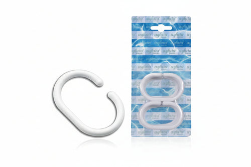 Anelli Per Doccia In Plastica- Interno Mm.29X47 - Esterno Mm.40X60 - 1 Blister Aglaia